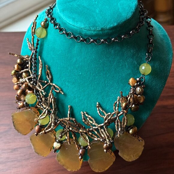 Coldwater Creek Boho Freshwater Pearl and Bead Necklace with Earrings - Picture 2 of 3